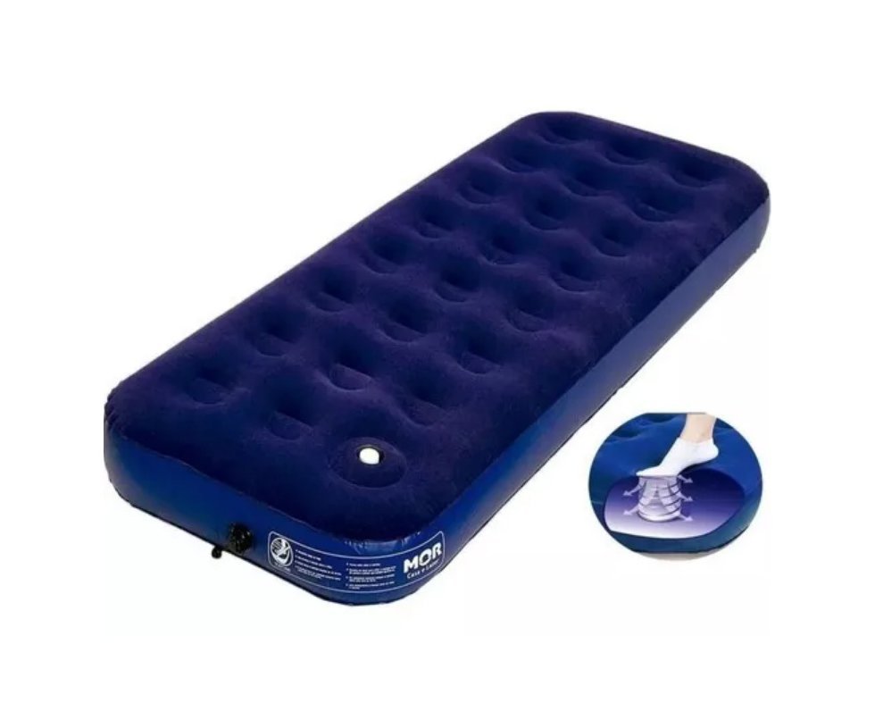Colchão Inflável Multiuso Solteiro Com Fole Embutido - Mor