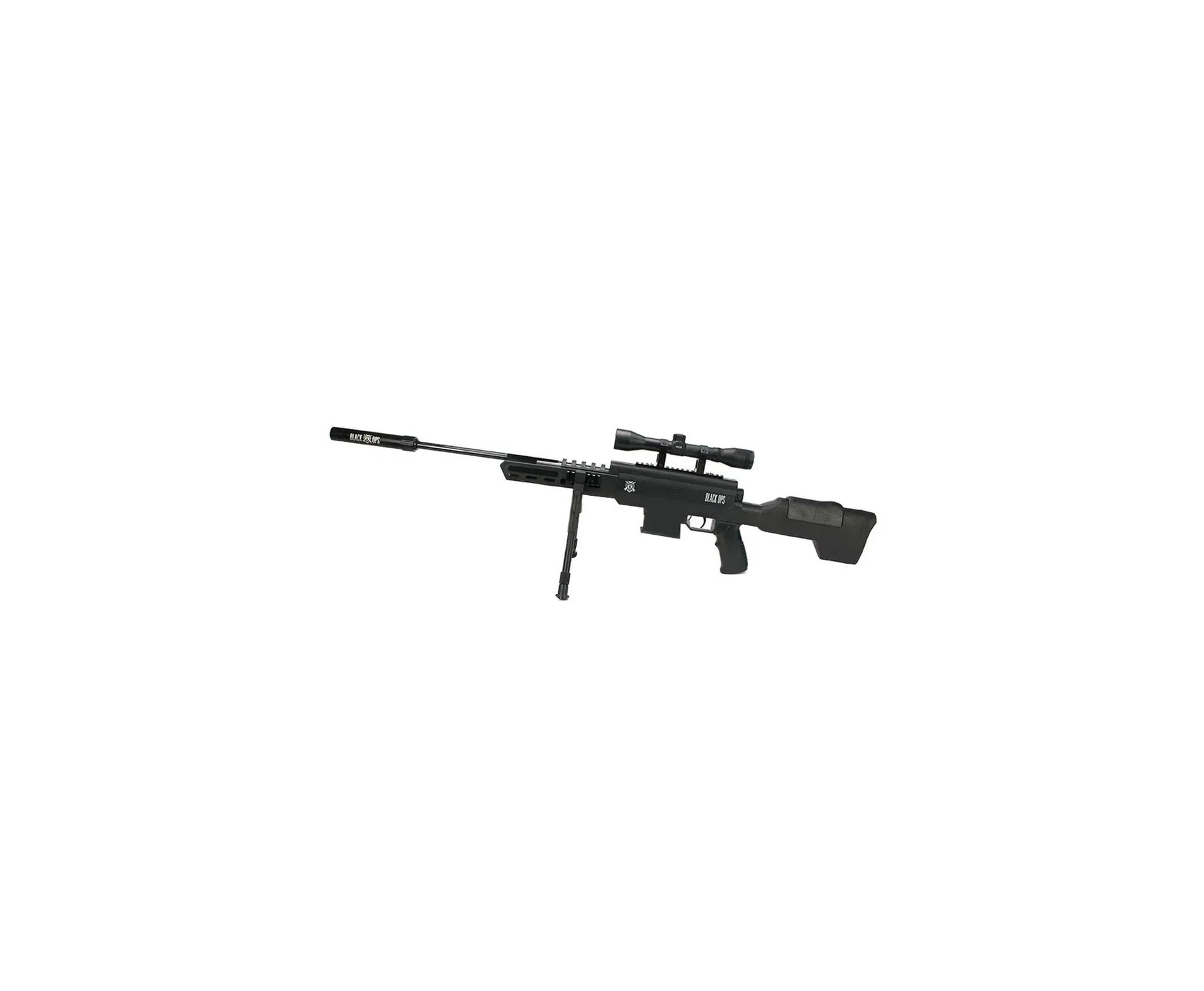 Carabina De Pressão Sniper Black Ops Cal 5,5mm Gas Ram 60kg Rossi + Luneta 4x32 + Chumbinhos