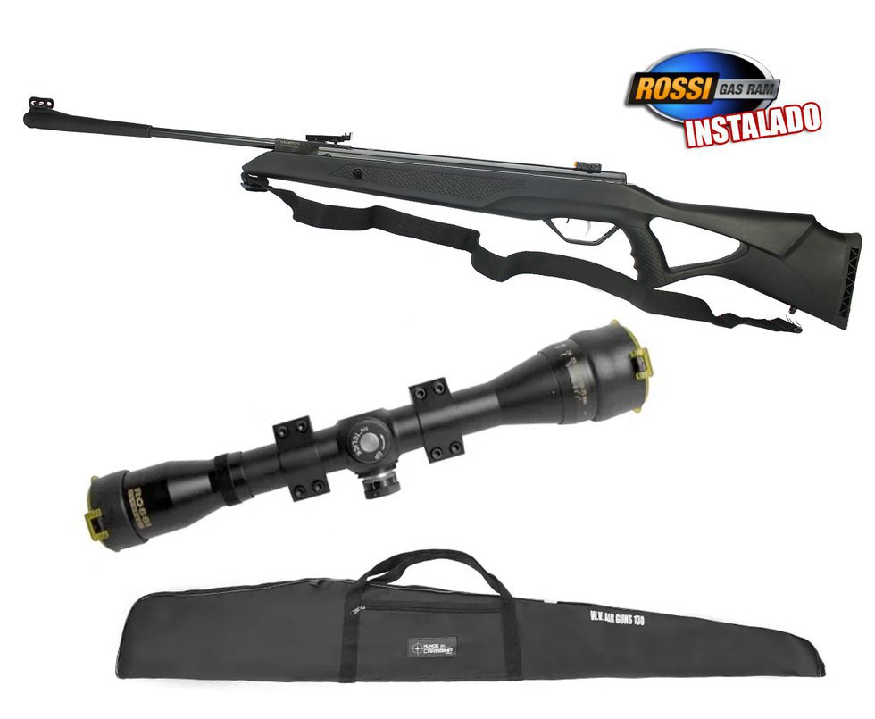 Carabina De Pressão Sag R1000 Cal 5,5mm + Luneta 4x32 Gold Crow + Gas Ram + Capa Almofadada - Rossi/sag