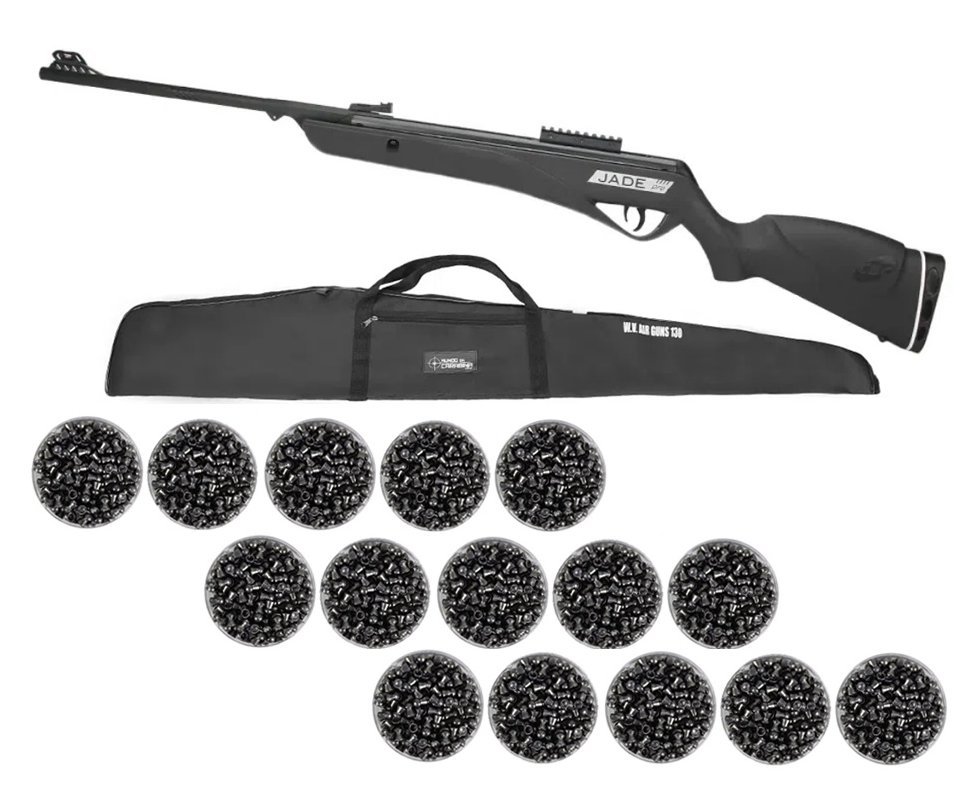 Carabina Pressão Cbc Jade Pro Preta Cal 4,5 Capa E 10 Lt Chumbinho