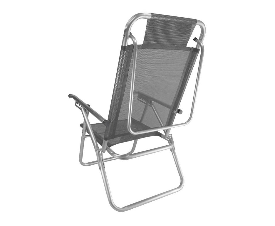 Cadeira Reclinavel Zaka Em Aluminio 5 Posições Infinita Up Cinza