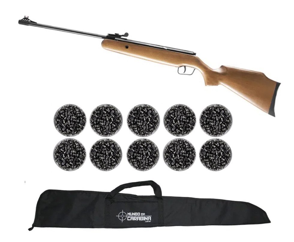 Carabina De Pressão Cbc Bam B12-6 4.5mm + 10 Latas De Chumbinho + Capa