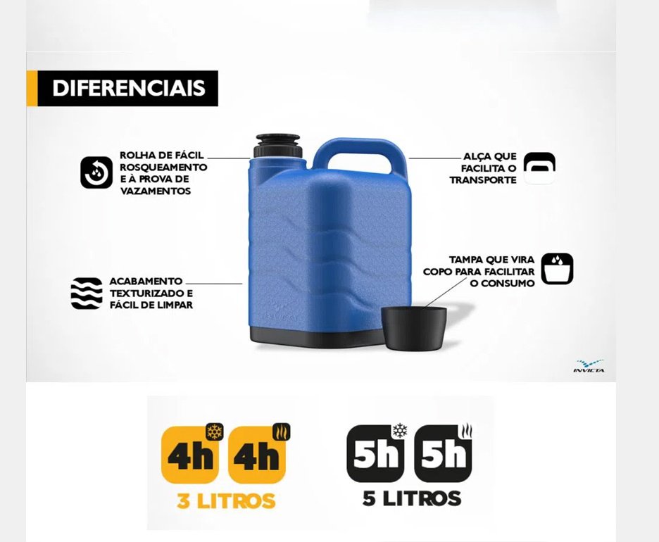 Garrafa Garrafão Térmica Vermelha 3lts - Invicta