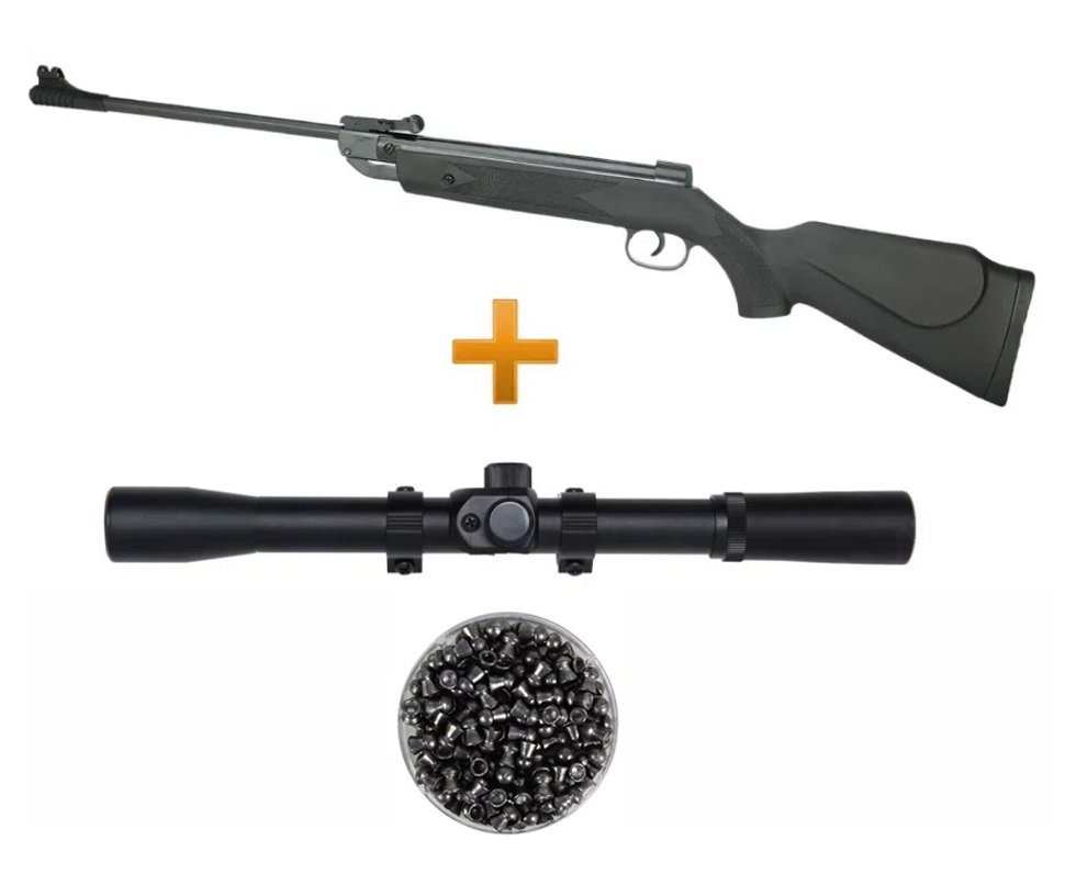 Carabina De Pressão Shadow Black Cal 5.5 Fixxar + Luneta 4x20 + Chumbinho
