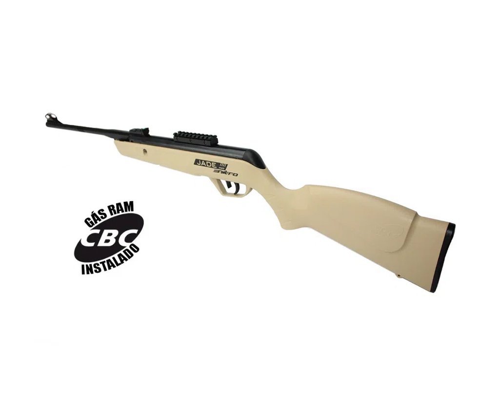 Carabina De Pressão Cbc Jade Mais Nitro Gas Ram Desert 5,5mm