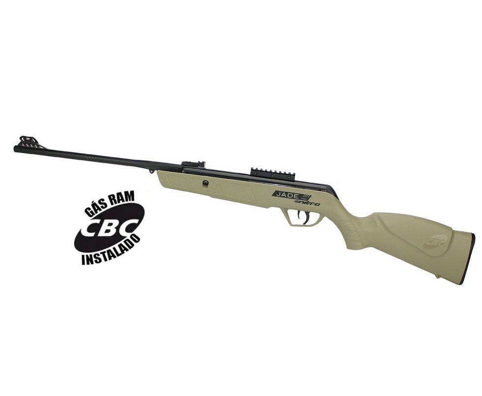 Carabina De Pressão Cbc Jade Mais Nitro Tan Cal 4,5mm