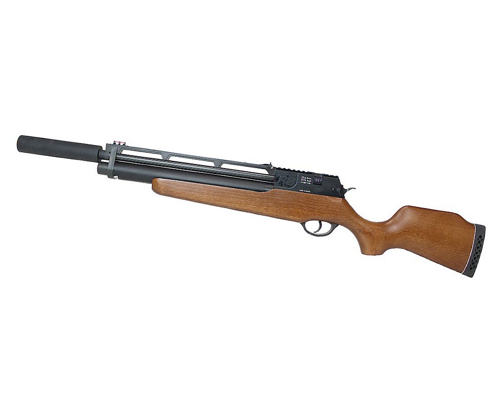 Carabina De Pressão Pcp Rossi R8 Short Ação Dupla Madeira 8 Tiros 315 M/s 5,5mm