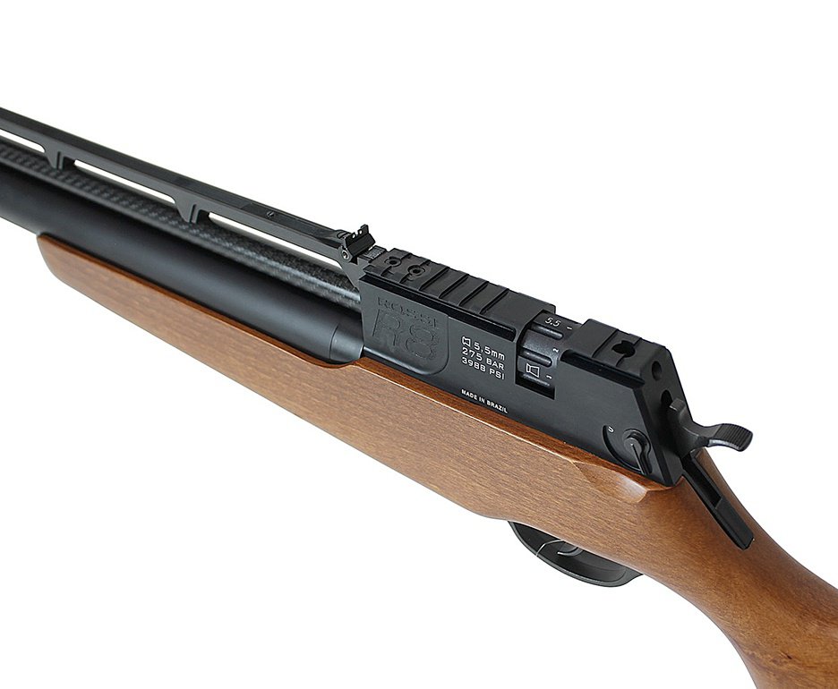 Carabina De Pressão Pcp Rossi R8 Short Ação Dupla Madeira 8 Tiros 315 M/s 5,5mm