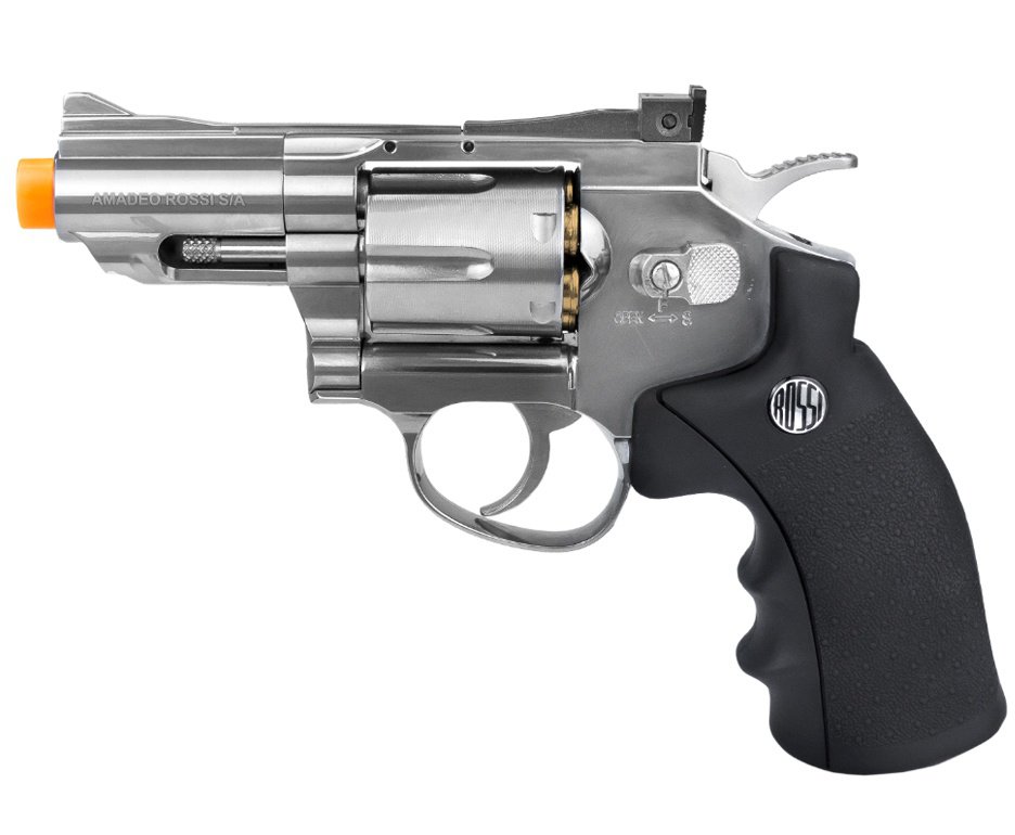 Revólver De Pressão Co2 Full Metal Rossi Niquelado 708s 2,5" 4,5mm