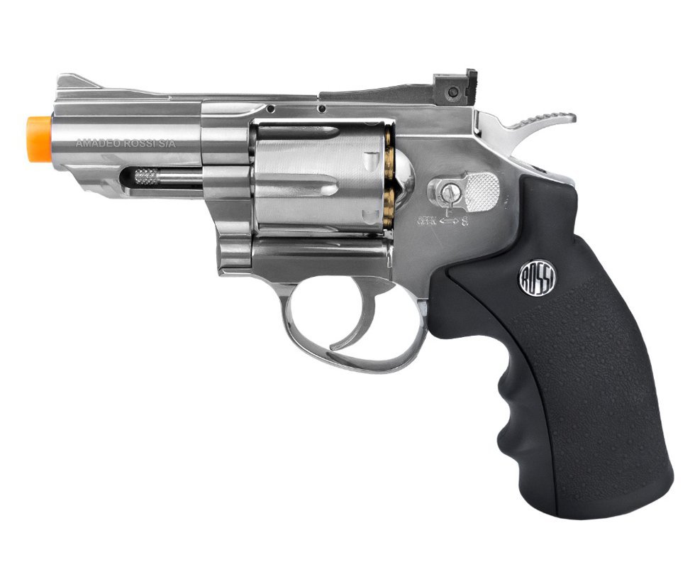 Revólver De Pressão Co2 Full Metal Rossi Niquelado 708s 2,5" 4,5mm