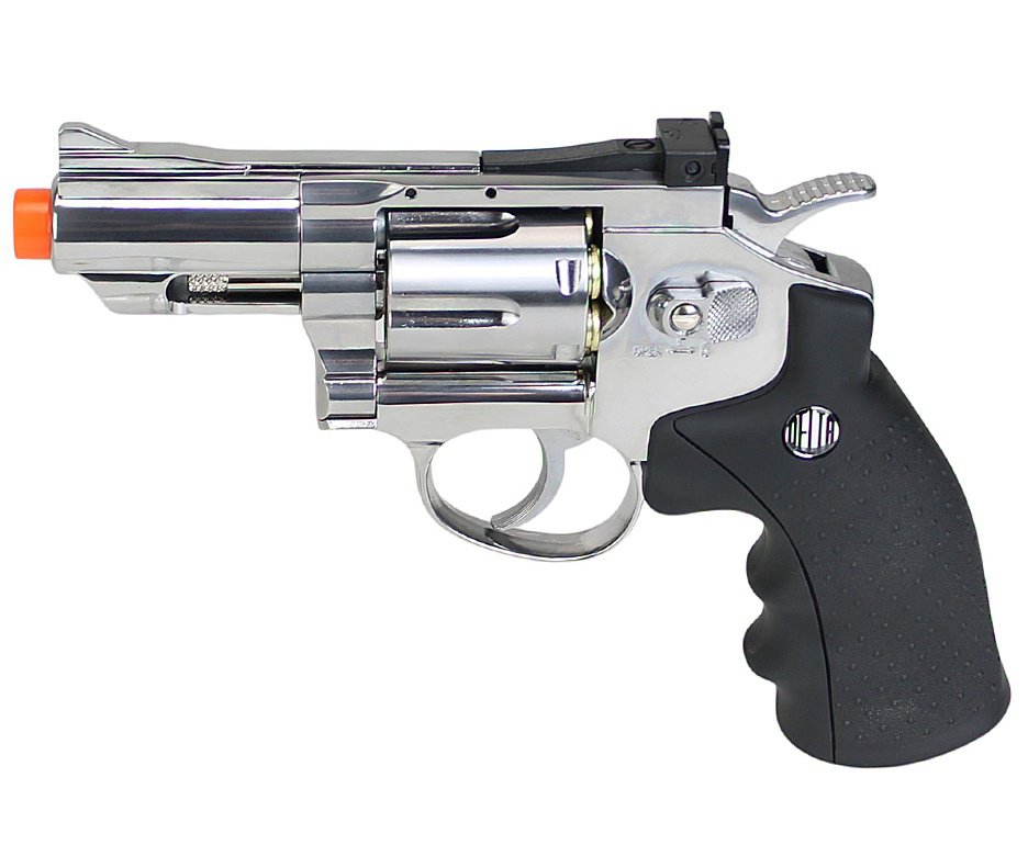 Revólver De Pressão Co2 Full Metal Rossi Niquelado 708s 2,5" 4,5mm