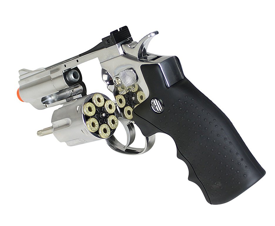 Revólver De Pressão Co2 Full Metal Rossi Niquelado 708s 2,5" 4,5mm