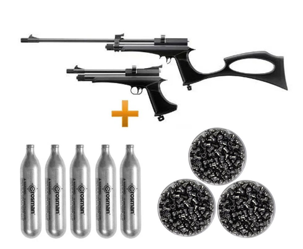 Carabina De Pressão Co2 Cp2 Hibrida SPA 5,5 + Co2 12g + Chumbinhos