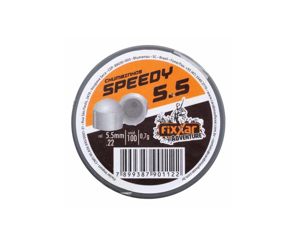 Chumbinho De Pressão Speedy 5.5 Com 100 Unidades - Fixxar