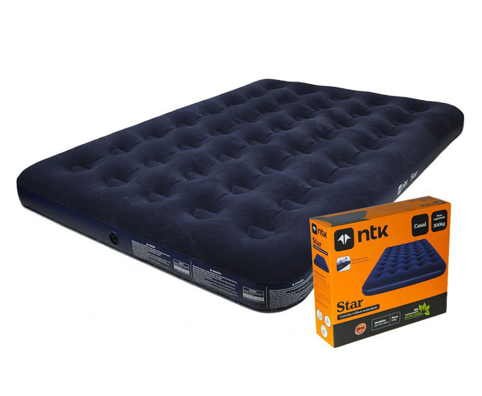 Colchão Inflável NTK Star Casal Superfície Aveludada PVC
