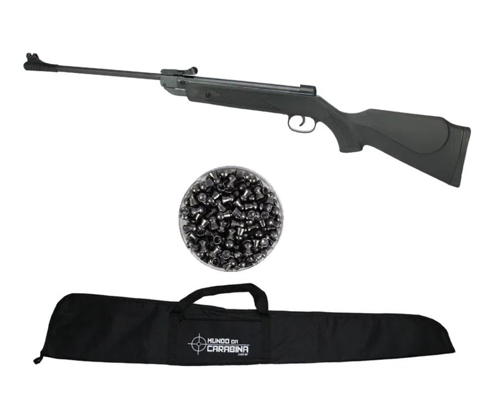 Carabina Pressão Qgk 14 Black Edition 5.5 Capa + Chumbinho