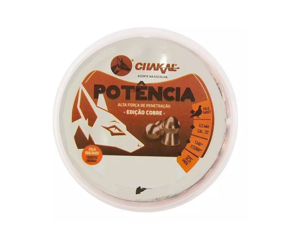 Chumbinho De Pressão Premium Potencia Cobreado 5,5mm