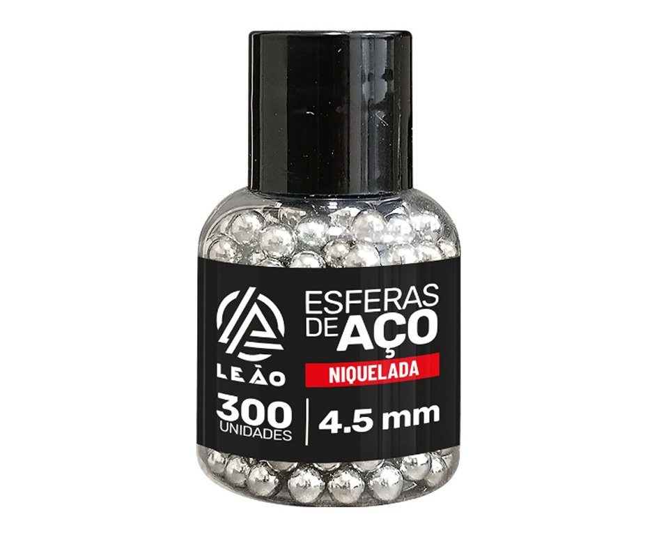 Esfera De Aço Leão Cromada Steel Bbs 4.5mm Ultra Polida Com 300un