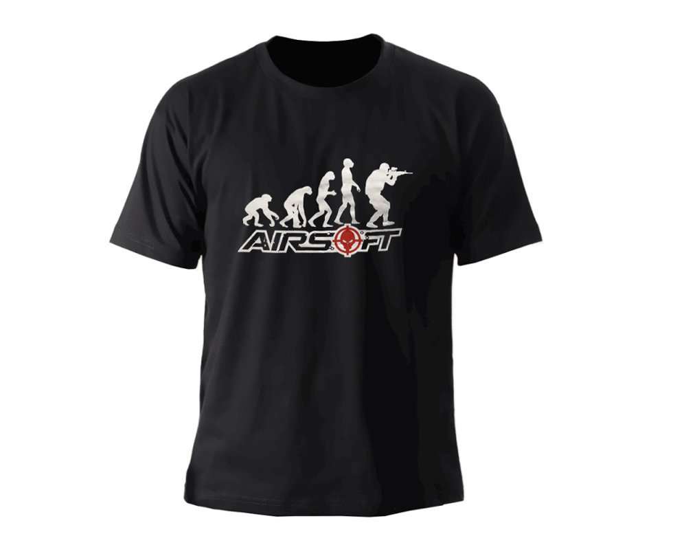 Camiseta Estampada Airsoft Evolução Preta - Bravo