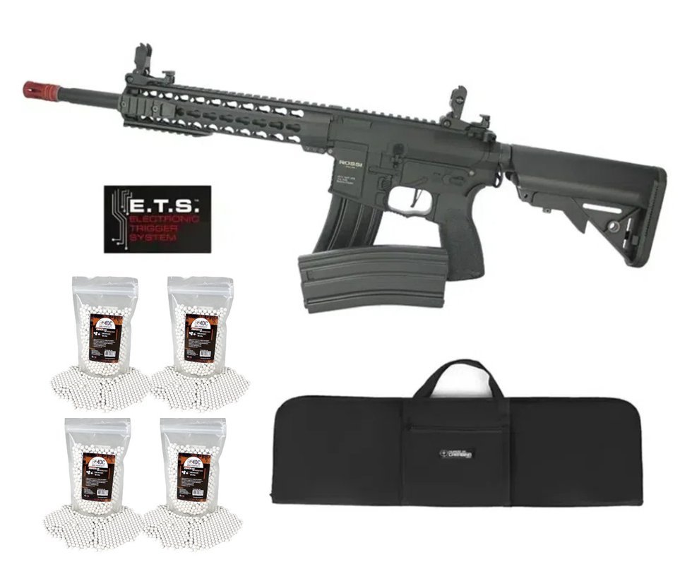 Rifle De Airsoft Ar15 Neptune Full Metal Keymod 10" Gatilho Et Elet 6mm Rossi + Capa Case + Bbs MDC 0,20 4000und