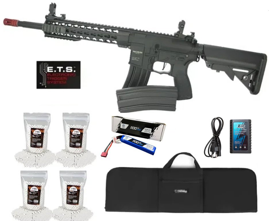 Rifle De Airsoft Ar15 Neptune Keymod 10" Gatilho Et Elet 6mm Rossi + Capa Case + Bbs MDC 0,20 4000und