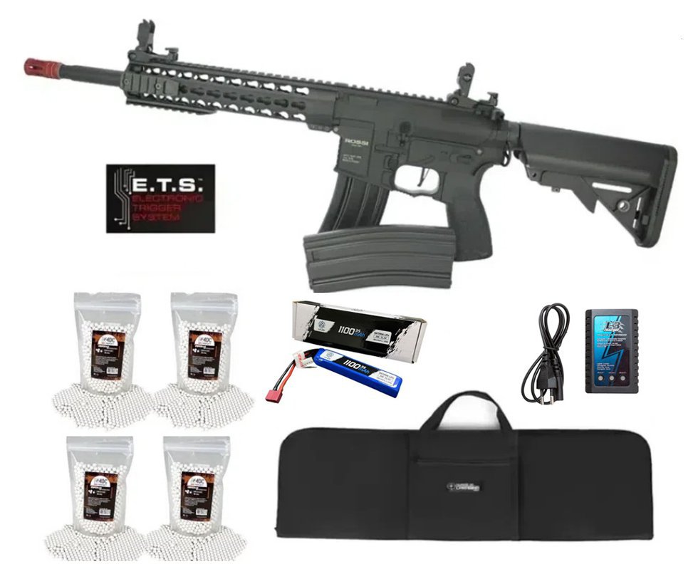 Rifle De Airsoft Ar15 Neptune Keymod 10" Gatilho Et Elet 6mm Rossi + Capa Case + Bbs MDC 0,20 4000und