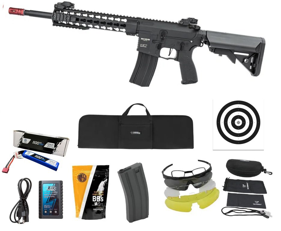 Rifle De Airsoft Ar15 Neptune Keymod 10" Gatilho Et Elet 6mm Rossi + Capa Case + 5000BBs