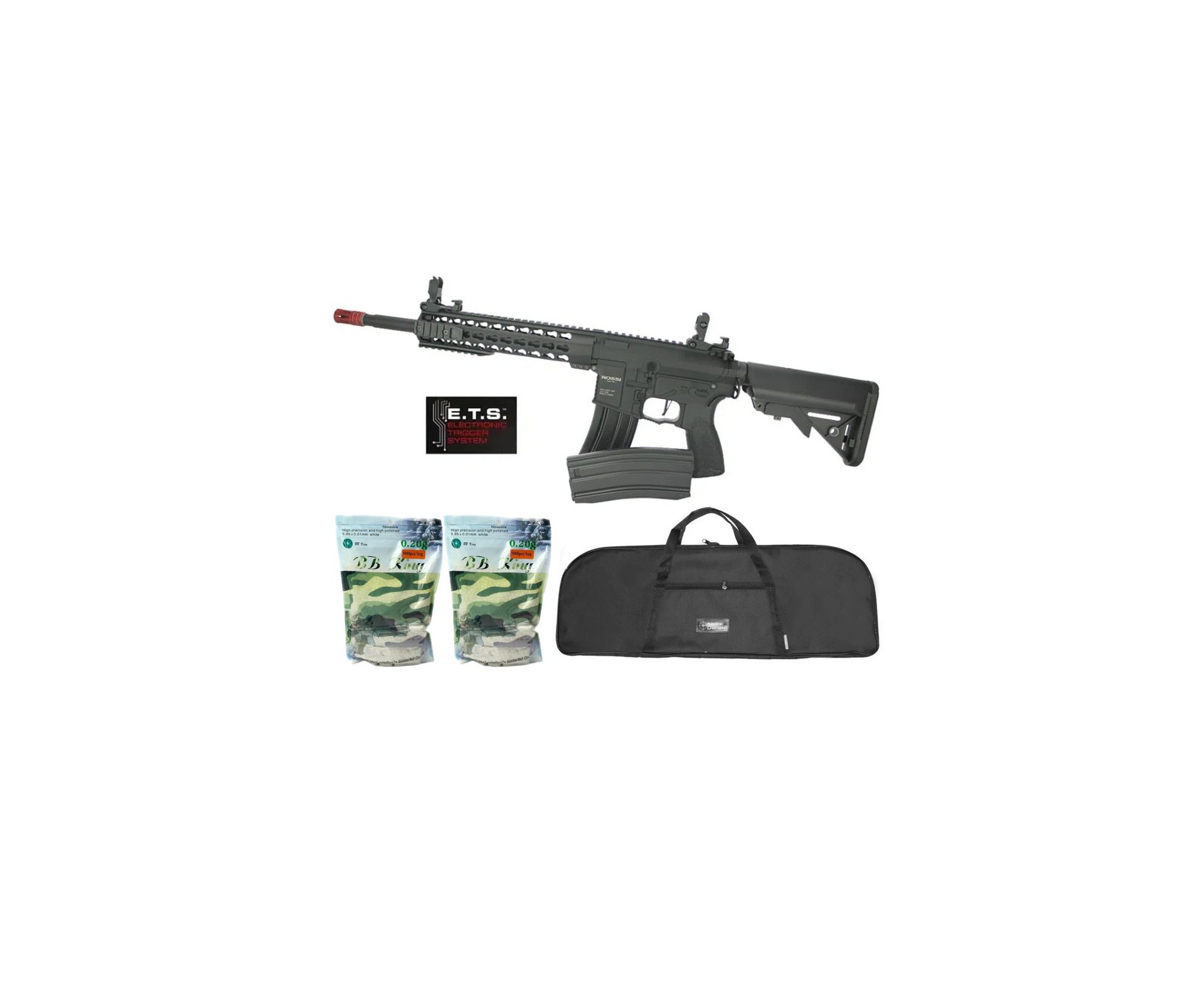 Rifle De Airsoft Ar15 Neptune Full Metal Keymod 10" Gatilho Et Elet 6mm Rossi + Capa Case + 5000BBs
