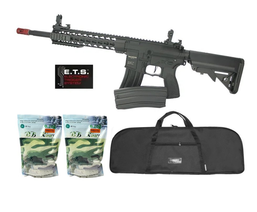 Rifle De Airsoft Ar15 Neptune Full Metal Keymod 10" Gatilho Et Elet 6mm Rossi + Capa Case + 5000BBs