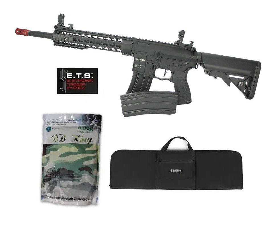 Rifle De Airsoft Ar15 Neptune Full Metal Keymod 10" Gatilho Et Elet 6mm Rossi + Capa Case + 4000bbs 0,20g