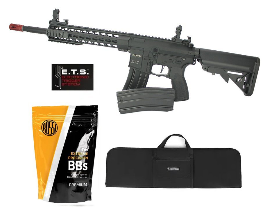 Rifle De Airsoft Ar15 Neptune Full Metal Keymod 10" Gatilho Et Elet 6mm Rossi + Capa Case + 4000bbs 0,20g
