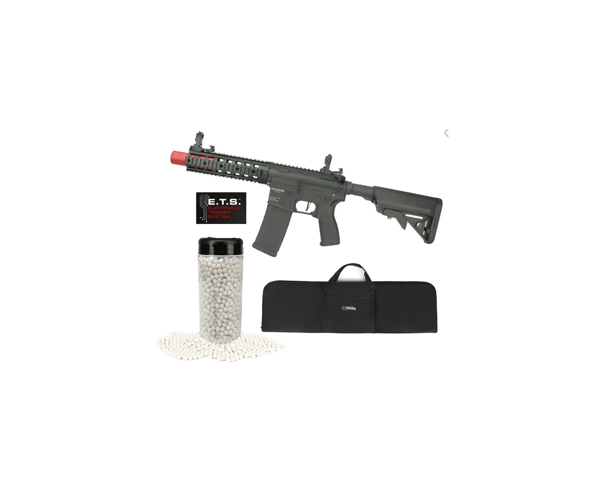 Rifle De Airsoft Ar15 Neptune Full Metal Keymod 8" Sd Et Elet 6mm Rossi + Capa Case Mdc + Bbs 0,30g 2000uni