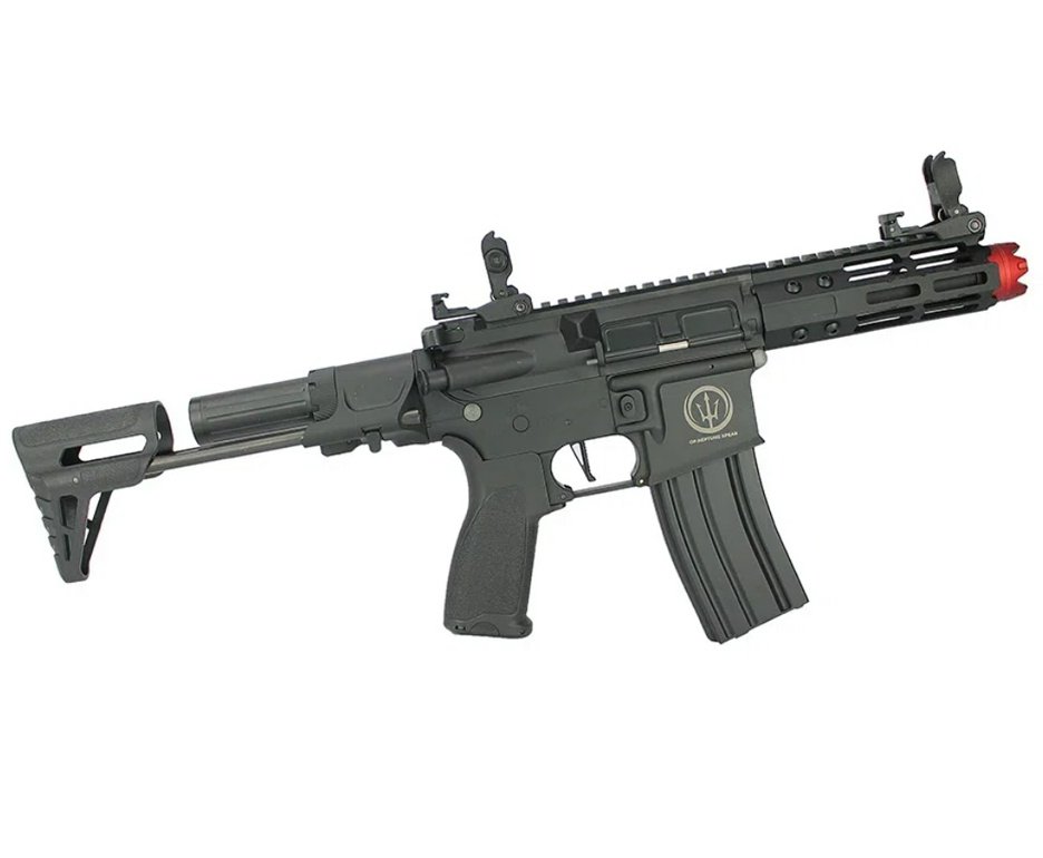 Rifle De Airsoft Pdw Rossi Ar15 Neptune 6mm Keymod 5,5" Com Gatilho Et + Capa Case Mdc + Esfera Plastica 0,20g 4000uni