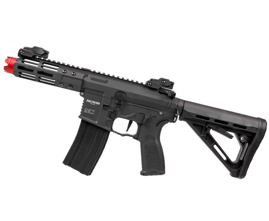 Rifle De Airsoft Pdw Rossi Ar15 Neptune 6mm Keymod 5,5" Com Gatilho Et + Capa Case Mdc + Esfera Plastica 0,20g 4000uni
