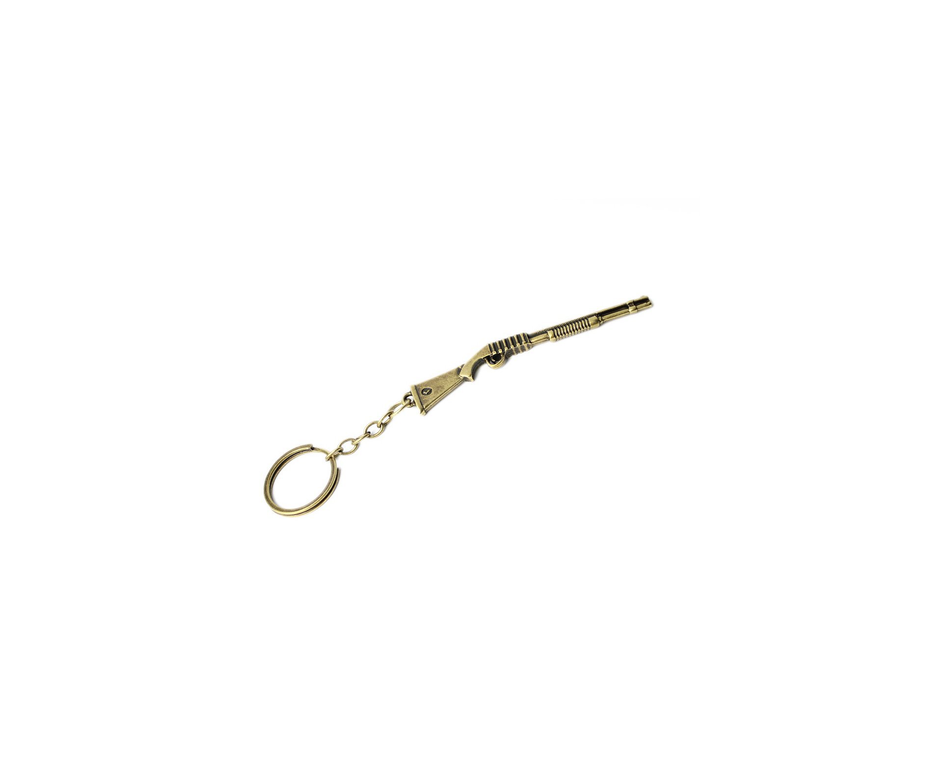 Chaveiro Metal Dourado Envelhecido Escopeta
