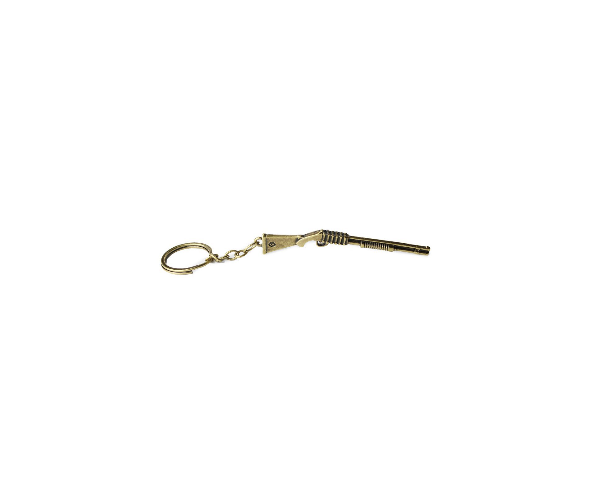 Chaveiro Metal Dourado Envelhecido Escopeta