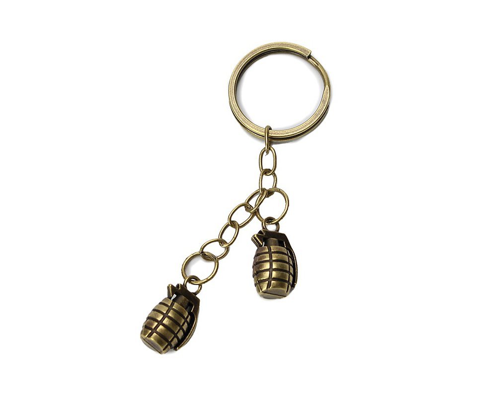 Chaveiro Metal Dourado Envelhecido Granada