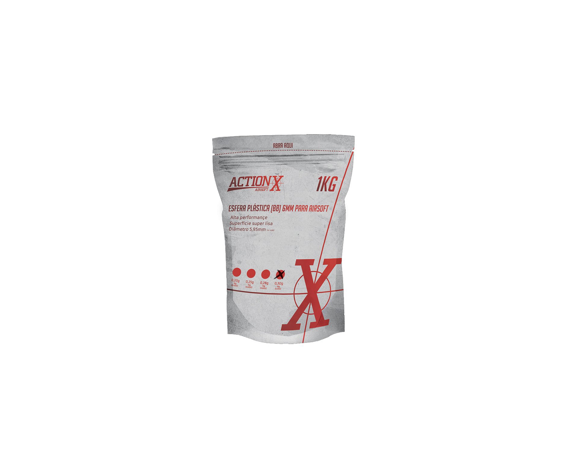 Esfera Bbs Premiun Sniper Actionx Branca 0,30g Com 3.350 Unidades