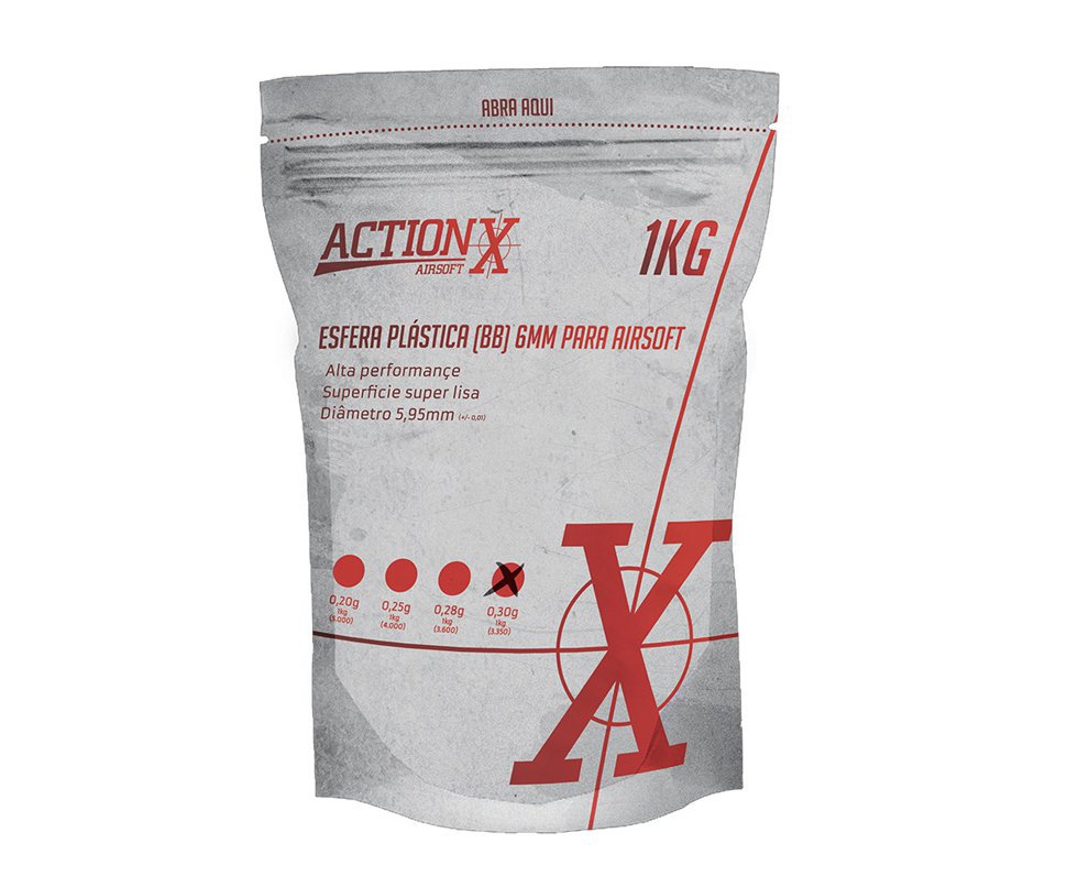 Esfera Bbs Premiun Sniper Actionx Branca 0,30g Com 3.350 Unidades