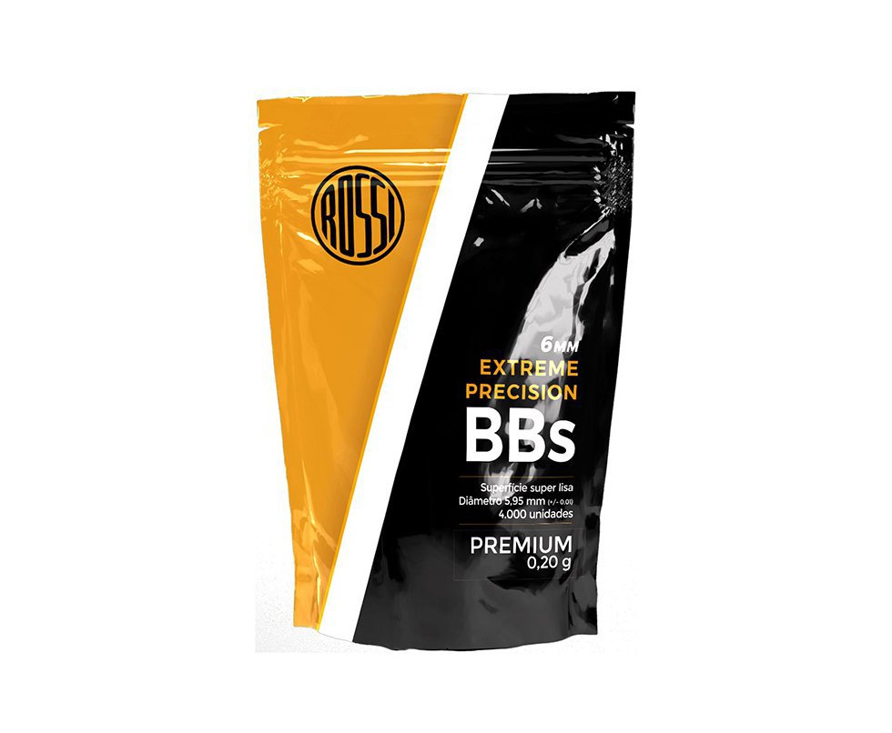 Munição esfera para Airsoft BBs 0.20 Premiun Rossi com 4000 Unidades