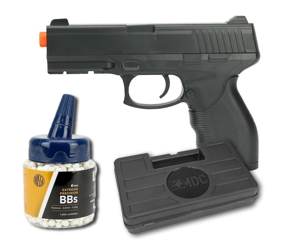 Pistola de Airsoft Vigor Spring VG 24/7 V310 Rossi 6mm + 1000 BBs + Case