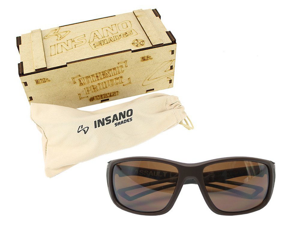 Óculos Balistico com Armação Marrom - Lente  Marrom - Insano Shades