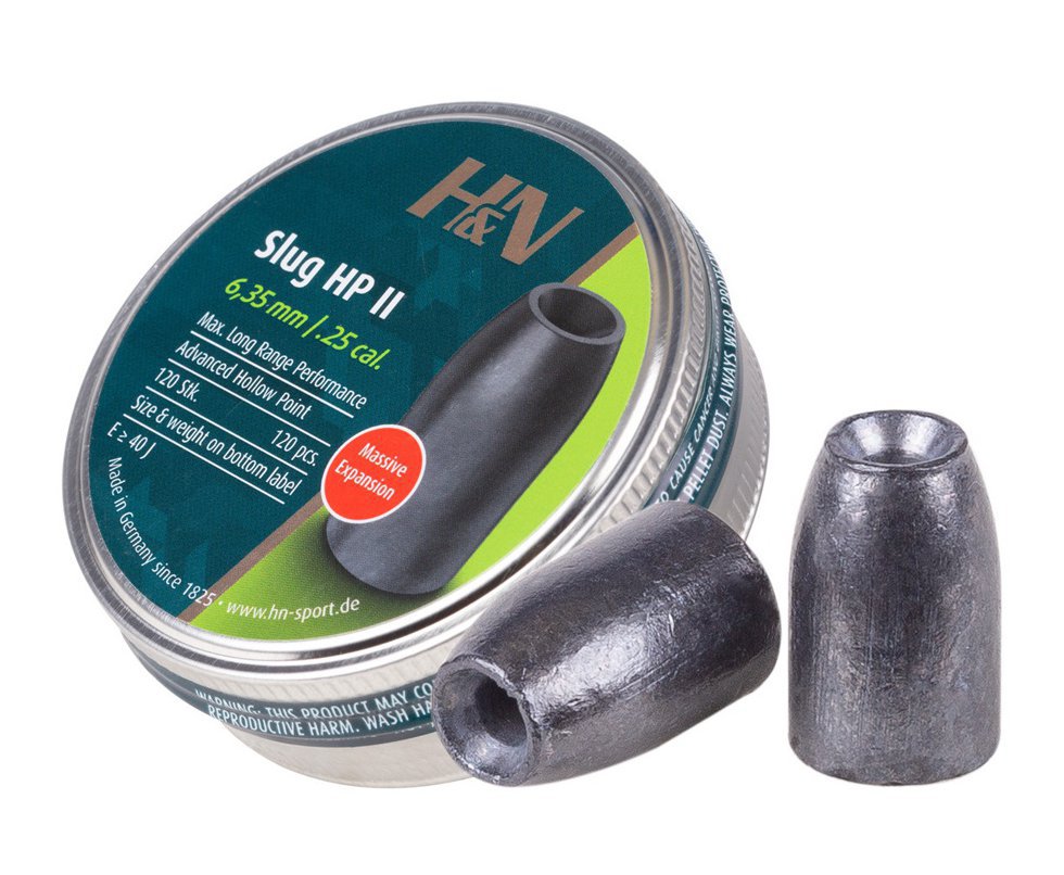 Chumbinho Profissional H&n Slug HP II 250 36gr Big Bore cal. 6.35mm