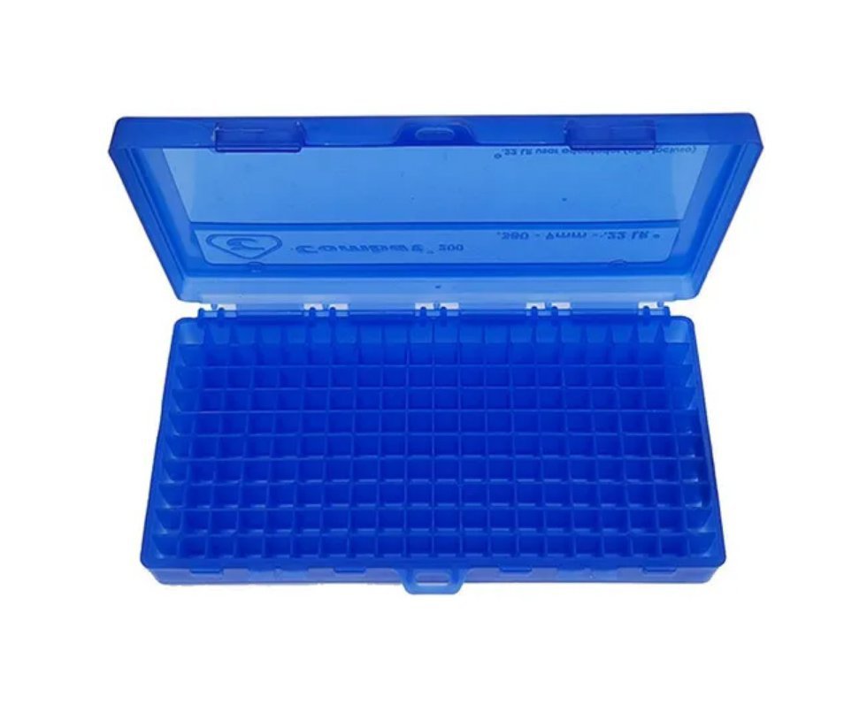 Caixa para Munição Cal .38 / .357 para 200 capsulas Azul Combat