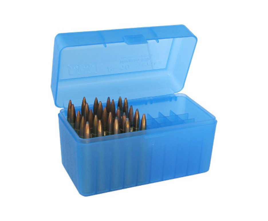 Caixa Plástica P/50 Munições P50-44 | Cal 41/44 | MAG.45 L | Colt MTM Case-Gard Azul c/ Slide