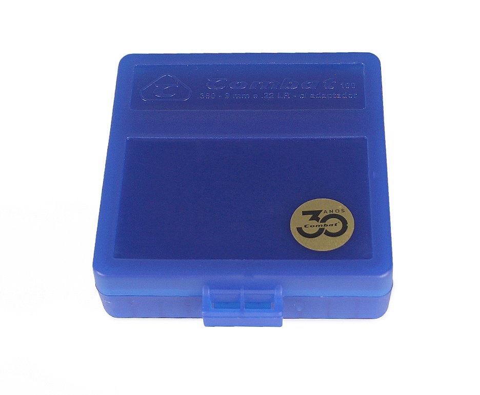 Caixa Para Munição C/ 100 Cal 22/380/9mm Azul C/ 2 Grades