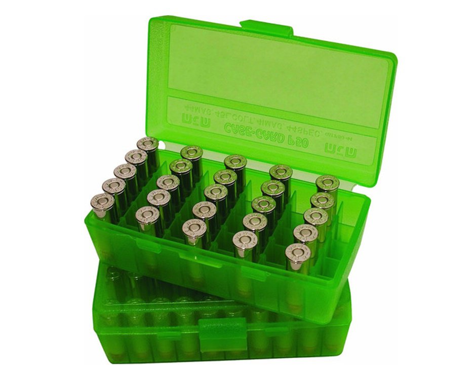 Caixa para Munições MTM Case Gard Cal.380/9mm capacidade 50unds - Verde