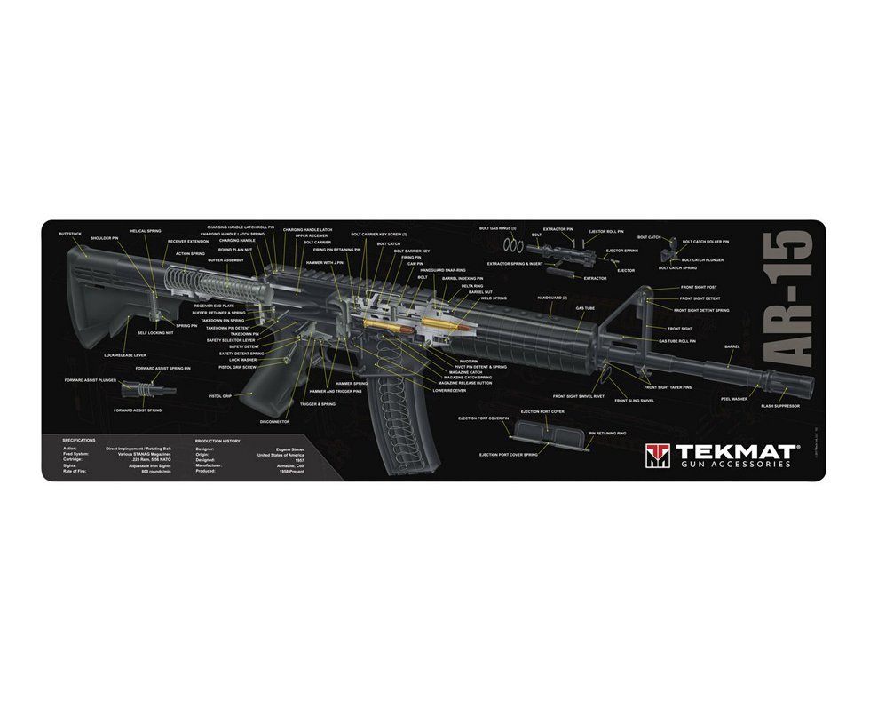 Tapete Para Limpeza de Armas Longas Tekmat AR15 3D 30x90cm
