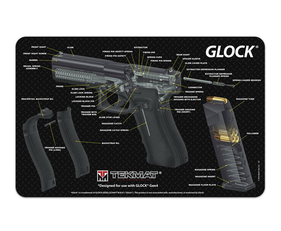 Tapete Para Limpeza de Armas Tekmat Glock 3D 28x42cm