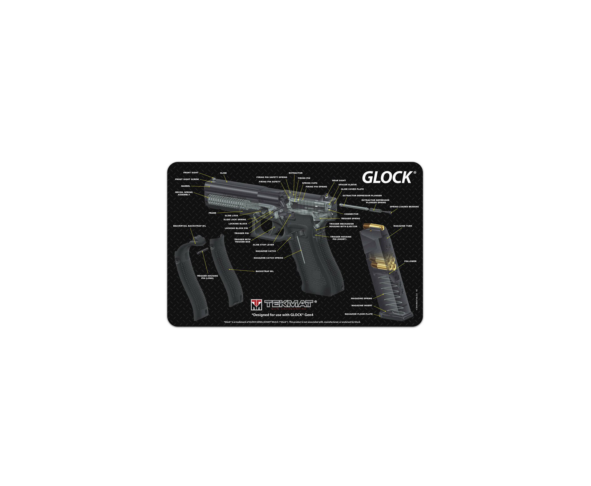 Tapete Para Limpeza de Armas - Glock 3D 28x42cm